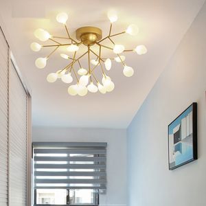 Modernt guld / svart LED tak Längande ljuskrona Lighting Living Room Bedroom Candelers Creative Home Lighting Fixtures AC110V / 220V