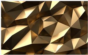 3D Wandbilder Tapete für Wohnzimmer Goldene Low Polygon abstrakten Raum 3d Hintergrundwand