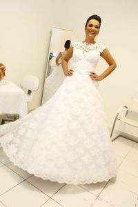 Yeni balo elbisesi gelinlik yüksek boyun kolu uzun gelinlik stili robe de mariage vestidos de novia