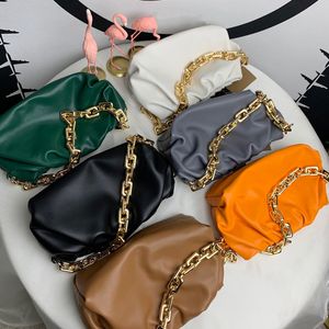 NUDSET Luksusowy Chmura Kształt Worki Wieczorowe Torba Z Grubą Chain Sprzęgła Kobiet Księga Oryginalna Skórzana Kliparka Torebki Crossbody Totes