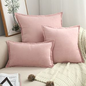 20 Color Suede Cushion Cover Soft Pillow Fodral 45 * 45cm Fashion Velvet Pillow Case Hemrum Dekorativ bil Sofa PillowCase HHA1174