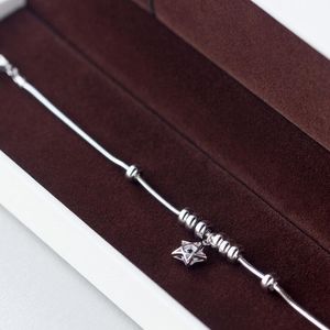 Fashion-s925 Sterling Silver Armband Fem-spetsade Star Ciecles Armband för kvinnor Hot Fashion Gratis Frakt