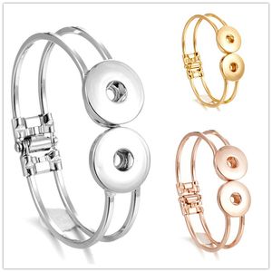 Noosa Bracciale con polsino a scatto grande Gioielli Argento Oro Zenzero Bottoni a pressione Braccialetto adatto a bottoni automatici fai da te da 18 mm Classico