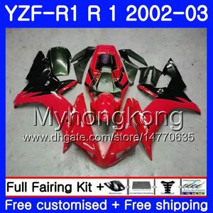 Bodys For YAMAHA factory red black YZF-1000 YZF R 1 YZF R1 2002 2003 Bodywork 237HM.43 YZF 1000 YZF-R1 02 YZF1000 Frame YZFR1 02 03 Fairing
