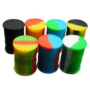 silicone oil barrel container jars wax vaporizer oil drum shape Storage Case 11ml large dry herb herbal smoking Accessories tools