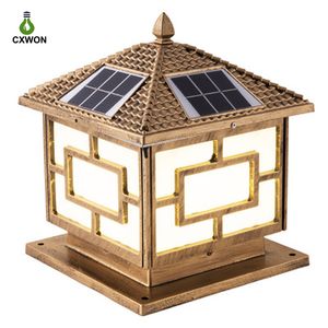 Coluna Solar Luz Waterproof Anti-ferrugem portão de alumínio Pillar Luz para exterior Villa Courtyard que encerra parede Cerca Luzes Decoração