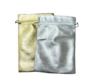 Gift packaging 100pcs/lot 7x9cm elegant golden and Sliver gift candy jewelry pouch bags xmas wedding Packaging bag a994