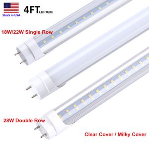 4FT T8 LED Tube 18W 22W 28W 4 Feet G13 Bi pin 4' Garage Lights 1.2M Shop Light Fluorescent Lamp Replacement, Ballast Removed, Dual Ended Power
