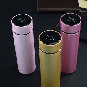 Water Bottles Smart Mug Temperature Display Vacuum Stainless Steel Water Bottle Kettle With LCD Touch Screen Gift Cup