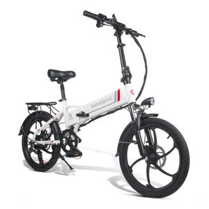 Samebike 20LVXD30 접이식 휴대용 스마트 전기 오토바이 자전거 350W 모터 최대 35kmh 20 인치 타이어 - 화이트