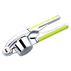 Multi-color zinc alloy stainless steel kitchen garlic press with anti-slip handle