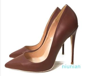 Hot Sale-New Yaguang Caramel Tips High-Heeled Girl's Fine Heeled Brown Elegant Single Shoes 12cm 44 YardsProfessional High Heels