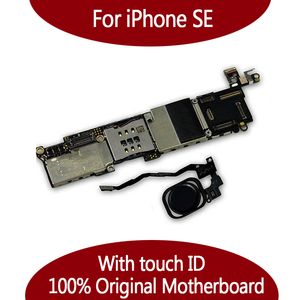 100% Original placa-mãe para iPhone SE / 5SE Fábrica Mainboard Com Touch ID Com Fingerprint With Full chips IOS Logic Board Boa Trabalho