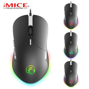 Imice x6 alta configuração usb wired gaming mouse computador jogador 6400 dpi ratos ópticos para laptop jogo pc recarregável rato