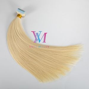 Wholesale European Russian One Donor 100% Human Hair Extension Double Drawn Virgin Remy Tape In Hair Extension Straight