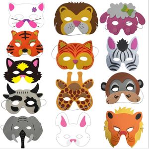 Barn Upper Half Face Masks Party Födelsedagsfest Assorted Eva Foam Cartoon Animal Masks Festivt Tillbehör GB596