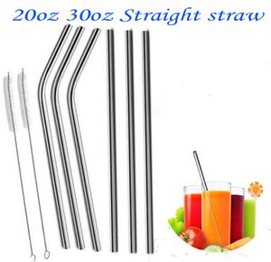 Large Drinking Straws More Size Straight And Bend Stainless Steel Straw Reusable Drinking Straw With Processed Nozzles Straw Brush Bar Drinking Tool