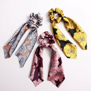 Hair Scrunchies Bands Streamer Tillbehör Kvinnor Tjej Ponytailhållare Elastiska Gummi Toppar Ribbon Scrunchie Scarf Hair Slipsar 20PCS F307E