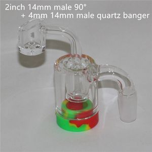 Cam Retaim Catcher Kül Alıcı Sigara Aksesuarları Ile 5 ml Silikon Kaplar ve 14mm Ortak Kuvars Banger Nail Dab Rig Bong