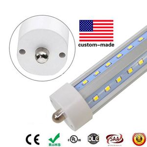 Single pin led tube fa8 tube 60W V-Shaped and Dural row Double Sides smd 2835 Led Light Tubes 8ft led AC85-265V UPS FEDEX