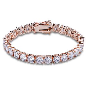 Fashion-Hip Hop CZ Zircon Tennis Bracelet Chain 2.5-6mm Iced Out Full Princess Cut Diamond for Men & Women Wrist Chains Rapper Jewelry Gift