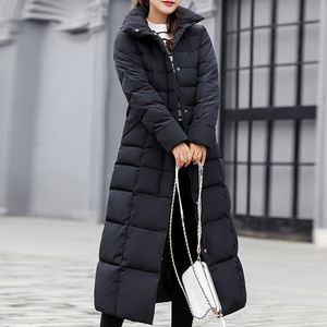 Damen-Daunenparkas 2022 neuer Stil, trendiger Mantel, Damen-Winterjacke, Baumwolle, gepolstert, warm, Maxi-Puffer, Damen, lange Mäntel, Parka, Femme