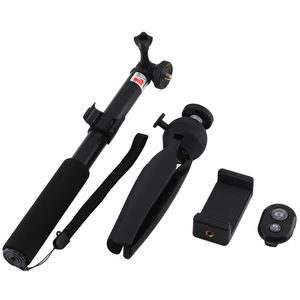 Mini 360 Rotating Stand Adjustable Tripod Mount with Wireless Bluetooth Selfie Stick Remote Shutter Holder for Phone / Digital Camera 5.5 in