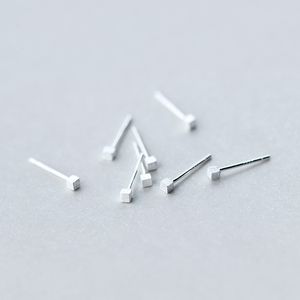 MloveACC 925 Sterling Sliver Tiny Cupf Stud Ohrringe Frauen zierlich quadratische kleine Hengsteohrringe süße Mini Minimalistische Mädchen