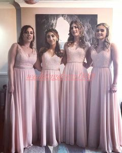 Modern Artı Boyutu V Yaka Dantel Gelinlik Modelleri Şifon Hizmetçi Onur Elbise Akşam Parti Abiye Örgün Balo Elbise Düğün Konuk Giyim