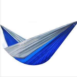 Hammock Ao Ar Livre Parachute Double-Pessoa Portátil Tecido Móvel Mosquito Net Campo Caminhada Camping Barraca Swing Swing Cama 270 * 140 TlzyQ948