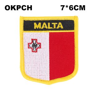 Bandiera di Malta Ricamo Ferro su Patch Ricamo Patch Distintivi per Abbigliamento PT0112-S