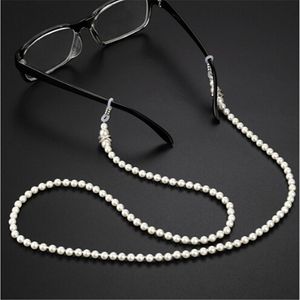 20PC Mode Weiße Perle Perlen Sonnenbrille Kette Lesebrille Brillen Kette Kabel Halter Seil Für Männer Frauen