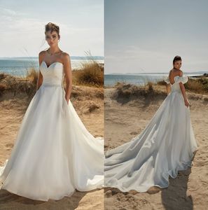 Eddy K 2021 Wedding Dresses Sweetheart Sexy Backless A-Line Bridal Gowns Custom Made Lace Sweep Train Plus Size Robe De Soiree