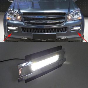 1 par conduziu a luz d'água ABS impermeável ABS 12V DRL Decoração da lâmpada do nevoeiro para MERCEDES BENZ W164 GL320 GL350 GL450 2006 2007 2009 2009