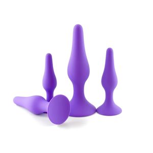 4 sztuk zestaw silikonowych zabawek analnych dla pary analny dildo tube faloimitator ogon ssanie kubek tyłek wtyczki sex zabawki dla kobiet mężczyzn geje y19070302
