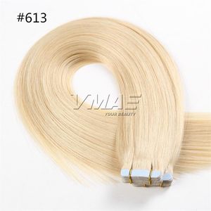 European Straight Tape in Hair Extension Double Drawn 2.5g/Piece 40Pieces/Pack Blonde Natural Color Skin Weft Hair Extension 24-28 Inch