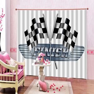 Custom 3D Curtain Black And White Square Banner Beautiful And Practical Blackout Curtains In The Living Room Bedroom