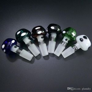 Partihandel Glasskålar Pieces 14mm 18mm Svamp för Bongs Hookahs Bull Head Bowl