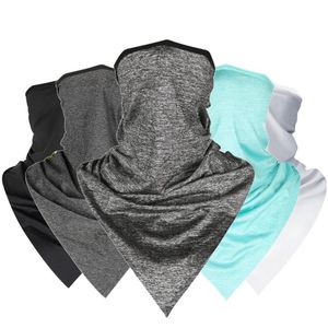 Ny Cycling Face Bandana Outdoor Sports Women Men pannband Faceshield Mask Neck Warmer Triangle Ice Silk Cool Scarf