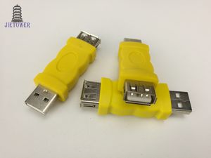 Conector USB Amarelo Color USB 2.0 Um plugue masculino a um adaptador de jaque feminino AF Conversor USB