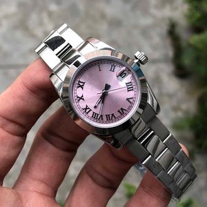 Kvinnor Titta på White Shell Dial President Women Rostfria Watches Sapphire Glass Lägsta Lady Ladies Automatic Mechanical Wristw222L