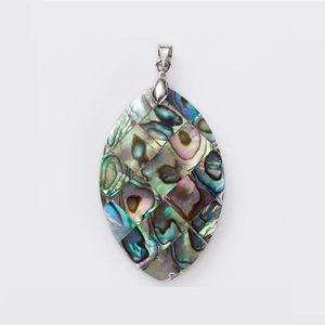 Naturskalsmycken Marquise Shape Abalone Shell Pendants Present DIY Halsband Smycken Göra Tillbehör 5 stycken