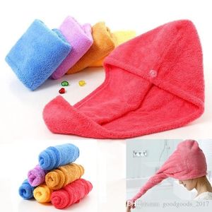 New Shower Caps For Magic Quick Dry Hair Microfiber Towel Drying Turban Wrap Hat Caps Spa Bathing Caps K717