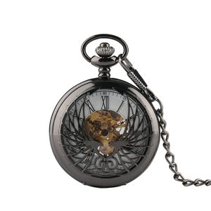 Men's Classic Mechanical Pocket Watch, Phoenix Carving Unique Design Pocket Watches for Man , Watch Gift with White Dial
