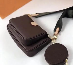 2020 neue hochwertige Taschen drei Taschen ein Preis Männer und Frauen Messenger Bag Multi Pochette Zubehör Kette Retro Echtleder Münze waed3c #