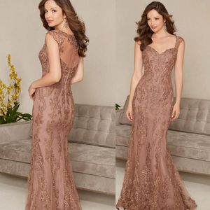 New Mermaid Mother of the Bride Dresses Plus Size Lace Appliques Floor Length V Neck Long Formal Evening Gowns Party Gowns
