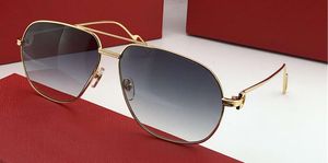 Luxury-Mens CT0111 Gold Pilot Solglasögon grå gradient Sonnenbrille Brand Designer Sun Glasses Gafas de Sol Nytt med låda