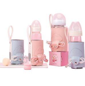 USB Babyflaska Warmer Portable Travel Milk Warmer Spädbarn Matning Flaska Uppvärmd Skyddsisolering Termostat Matvärmare Utomhus i Carcy97-1