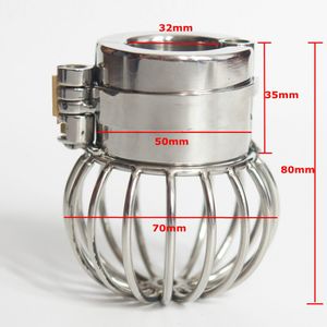 Male Chastity Devices Ball Cage Stainless Steel Scrotum Pendant Full Restraint Ball Stretcher With Spikes Bdsm Bondage Sex Toys For Men