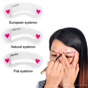 3 teile/satz Augenbrauen Schablonen 3 arten Wiederverwendbare Augenbraue Zeichnung Guide Karte Stirn Vorlage DIY Make-Up-Tools Augenbrauen Schablonen